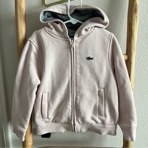 Lacoste Kids Light Pink Zip-Up Hoodie